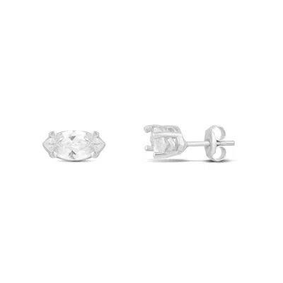 Shymi Women's Marquise Stud Earrings - Silver