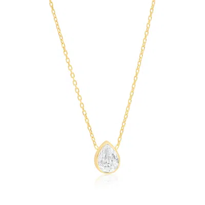 Shymi Women's Mini Bezel Solitaire Necklace - Gold Pear