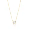 Shymi Women's Mini Bezel Solitaire Necklace - Round Gold In Gold
