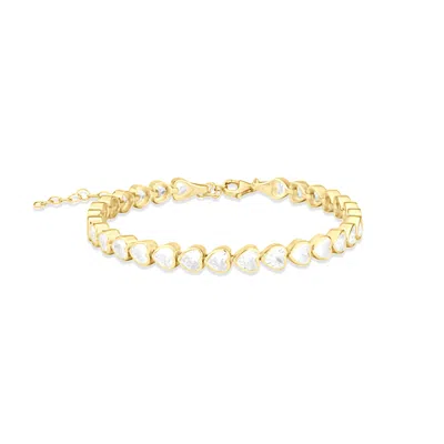 Shymi Women's Mini Heart Bezel-set Tennis Bracelet - Gold