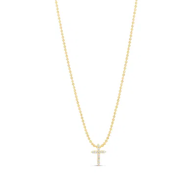 Shymi Women's Mini Pave Cross On A Ball Chain - Gold
