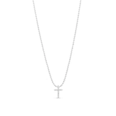 Shymi Women's Mini Pave Cross On A Ball Chain - Silver