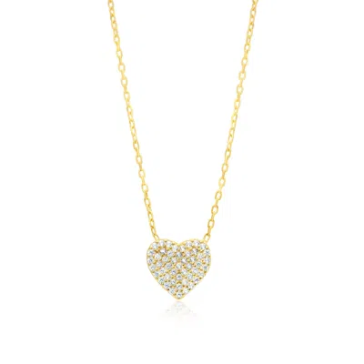 Shymi Women's Mini Pave Heart Necklace - Gold
