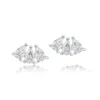 Shymi Women's Mini Pear Shape Curved Studs - Silver In White