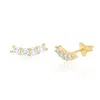 Shymi Women's Mini Round Curved Bar Studs - Gold