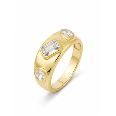 Shymi Mix Shape Band Ring In Gold