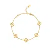 Shymi Women's Multi Mini Fluted Clover Bracelet - Gold