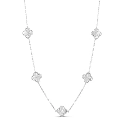 Shymi Women's Multi Mini Fluted Clover Necklace - Silver
