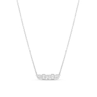 Shymi Women's Multi Shape Bezel Pendant Necklace - Silver