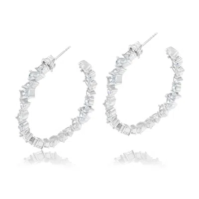 Shymi Women's Multi Shape Hoop Earrings - Silver