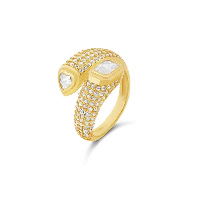 Shymi Women's Multi Shape Pave Wrap Ring - Gold