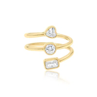 Shymi Women's Multi Shape Spiral Ring - Gold