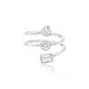 Shymi Women's Multi Shape Spiral Ring - Silver In White