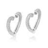 Shymi Women's Open Heart Pave Hoops - Silver