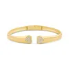 Shymi Women's Open Pave Heart Bangle - Gold In Gold