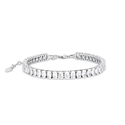 Shymi Women's Oval Prong-set Tennis Bracelet - Silver