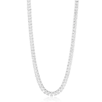 Shymi Women's Oval Prong-set Tennis Necklace - Silver