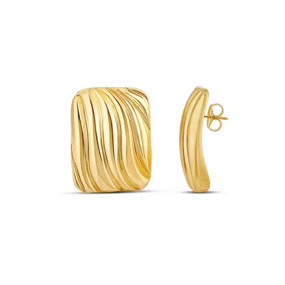 Shymi Women's Oversized Textured Square Statement Earrings - Gold