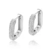 Shymi Women's Pave Box Domed Mini Hoops - Silver