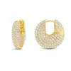 Shymi Women's Pave Button Earrings - Gold In Gold