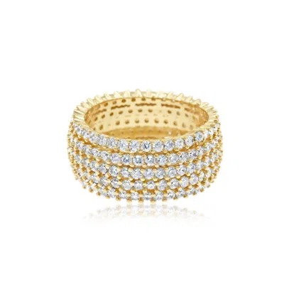 Shymi Women's Pave Cigar Ring - Gold