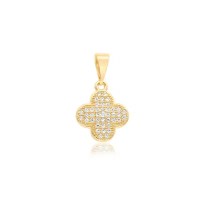 Shymi Women's Pave Clover Charm - Gold