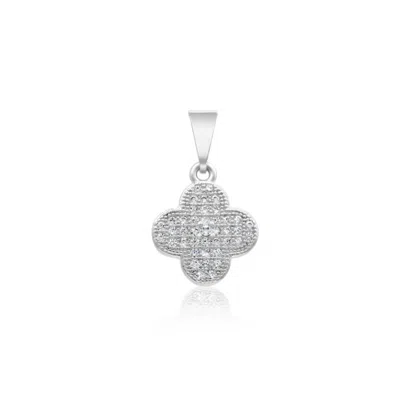 Shymi Women's Pave Clover Charm - Silver