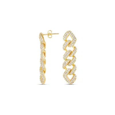 Shymi Women's Pave Cuban Earrings - Gold
