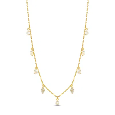 Shymi Women's Pave Drop Layering Necklace - Gold Marquise