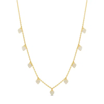 Shymi Women's Pave Drop Layering Necklace - Heart Gold In Red
