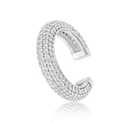 Shymi Women's Pave Ear Cuff - Silver In Metallic