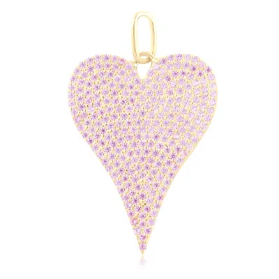 Shymi Women's Pave Heart Charm - Pink