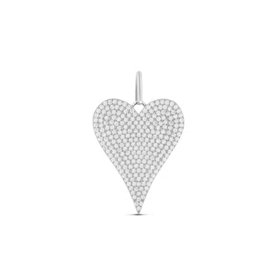 Shymi Women's Pave Heart Charms - Silver In Neutral