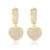 Shymi Women's Pave Heart Dangling Earrings - Gold In Gold