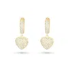 Shymi Women's Pave Heart Dangling Earrings - Gold