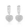 Shymi Pavé Dangling Heart Huggie Hoop Earrings In Metallic