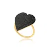 Shymi Women's Pave Heart Ring - Black