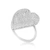 Shymi Women's Pave Heart Ring - Silver In Metallic