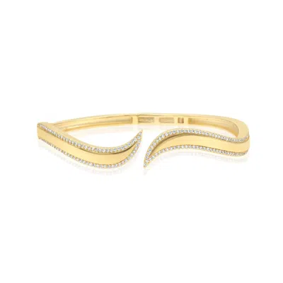 Shymi Women's Pave Outline Curl Cuff - Gold