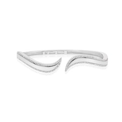Shymi Women's Pave Outline Curl Cuff - Silver