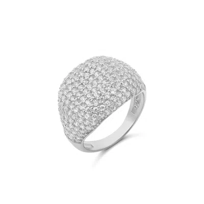 SHYMI WOMEN'S PAVE SIGNET RING - SILVER