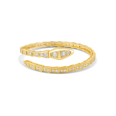Shymi Women's Pave Snake Flexible Bangle - Gold