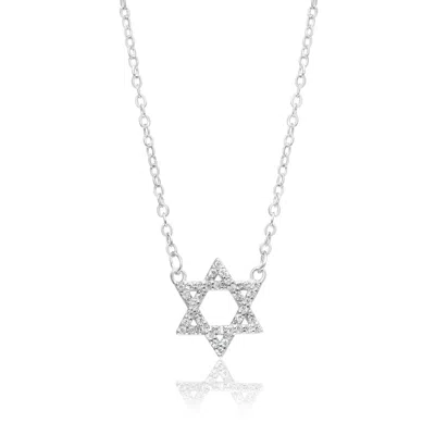 Shymi Women's Pave Star Of David Necklace - Silver