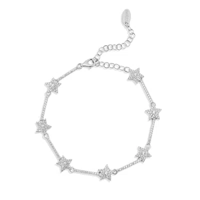 Shymi Women's Pave Star Tennis Bracelet - Silver