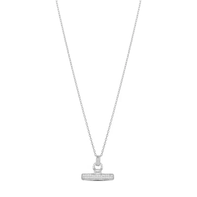 Shymi Women's Pave T Bar Necklace - Silver In Metallic