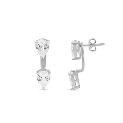 Shymi Women's Pear & Stud Ear Jacket - Silver