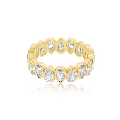 Shymi Women's Pear Bezel Set Eternity Band -gold