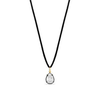 Shymi Women's Pear Shape Stone On A Black Cord
