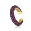Shymi Women's Pink / Purple / Gold Pave Ear Cuff - Pink