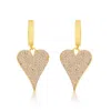 Shymi Women's Pink / Purple / Gold Pave Heart Earrings - Light Pink